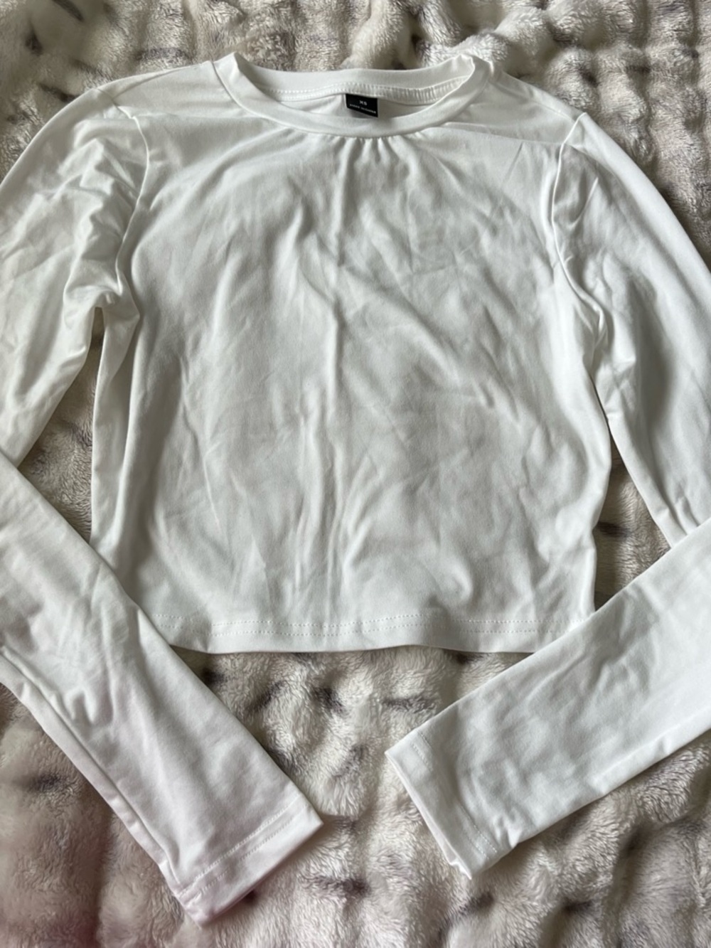 Shein Women's XS White Long Sleeve Cropped Baby Tee